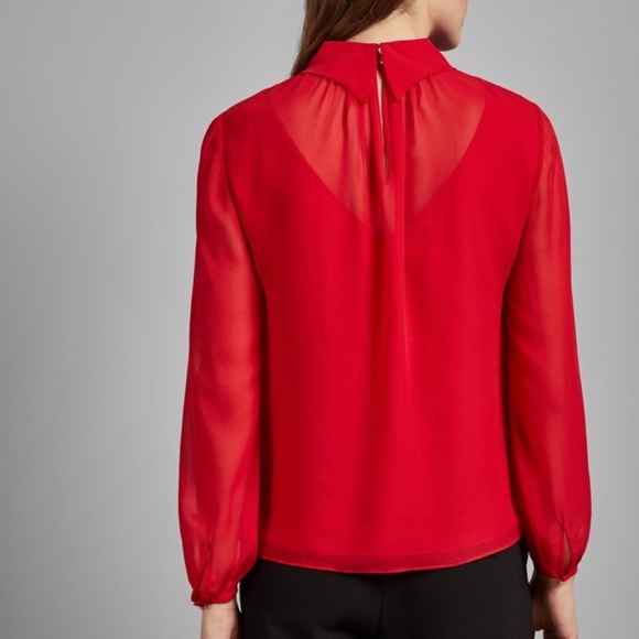 Ted Baker Red Long Sleeve Top- Size 0 - Picture 7 of 7